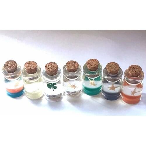 12 pcs New Drifting bottle Style Real Four Leaf Clover Star Specimen