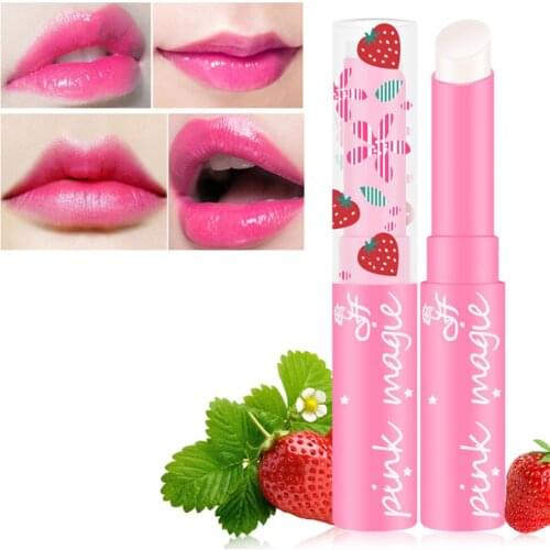 2PCS Strawberry Hydrating Lip Balm Makeup Beauty Fade Lip Color Lipstick Nourish Lips Fade Moisturizer NEW High Quality