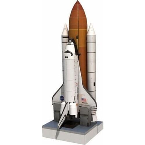 3D Paper Model Space Library Papercraft Cardboard House for Children Paper Toys 1: 150 Shuttle Atlantis Puzzle Handmade Rocket