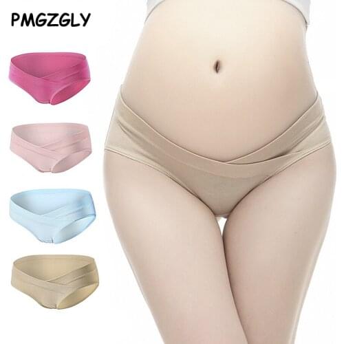4PC Lot Cotton Pregnant Women Underwear U-Shaped Low Waist Maternity Underwear Pregnancy Briefs Maternity Panties Women Clothes