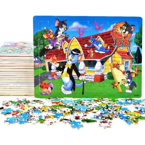 80 Pcs Jigsaw Puzzle CHILDRENS Wooden Toy Clutch Plate Cartoon Animation Wooden Make-up Kindergarten Gift