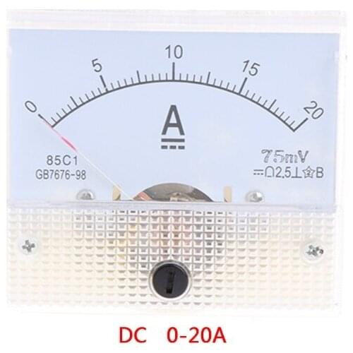 DC 0-20A Amperometer Dial Current Meter Tester Panel For Experiment Or Home Use