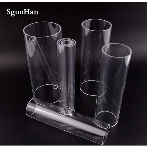 Length 20cm O.D 16~110mm Clear Plexiglass Acrylic Aquarium Fish Tank Pipe Home DIY Irrigation System PMMA Tube Water Supply Pipe