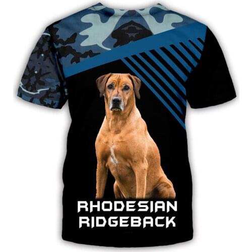 CLOOCL Rhodesian Ridgeback Print T-shirts Navy Camo Short Sleeve Tops Retirement Plan Letter Tops Unisex Harajuku T Shirts