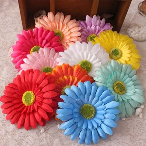 10cm Head,30PCS Artificial Silk Flower Chrysanthemum Fake Sunflowers Heads,DIY Bouquet Accessories,Wedding Decoration For Hair