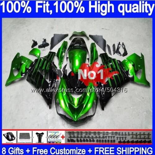 Injection For KAWASAKI ZX 14R ZX14R 06 07 08 09 10 11 78MC.22 ZZR1400 ZX-14R 2006 2007 2008 2009 2010 2011 Fairing Green black