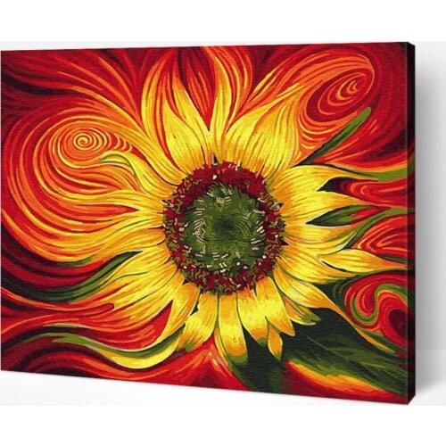 Painting By Number Sunflower Kits Modern Wall Art DIY Pictures By Number On Canvas Flower Unique Gift For Room Decor
