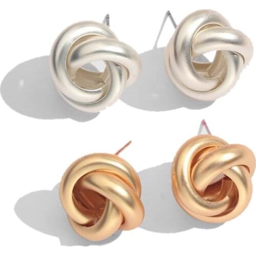 Korean Style Stud Earrings For Women Copper Round Piecing Earing Modern Women' s Earring Fahion Jewelry 2020 Trend E573-M