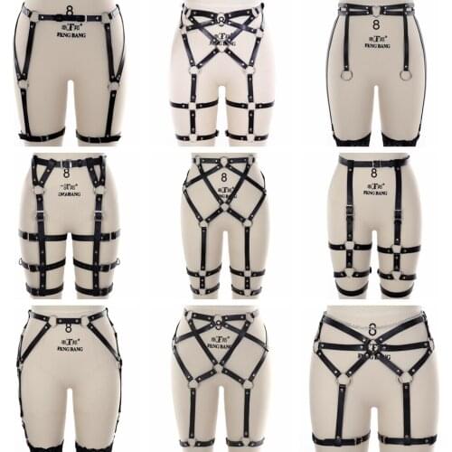 Leather Sexy Harness Garter Body Strap Belt Stockings Gothic Sword Belts Womens Lingerie Sex Costumes Bdsm Bondage Suspender