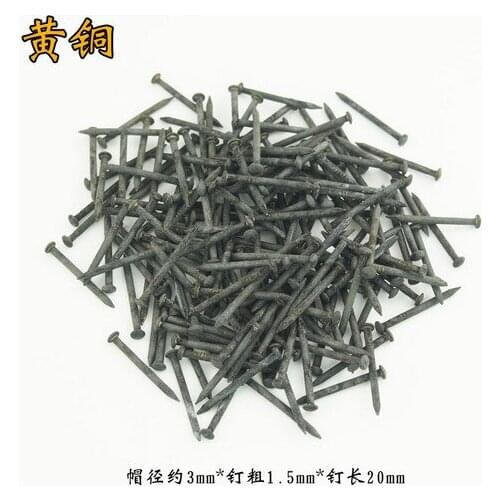 Fasteners supplies Chinese copper head nail small copper drum Brass Antique furniture hinge pin 1.2MM*8MM