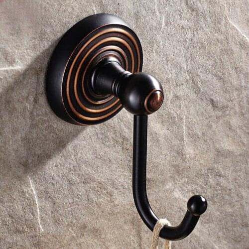Black Oil Rubbed Brass Wall Mounted Single Robe Hook Coat Hat Towel Hook Hanger Bathroom Accessory aba123