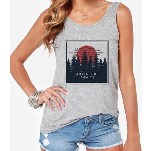 Camisole Tank Tops Women Fashion Belief Of The Universe Print Tops Tee Shirt Female Casual Harajuku Loose O-Neck Vest Plus Size