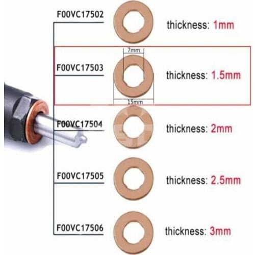 Copper Washer F00VC17503 F00VC17504 Copper Shim for Common Rail Injector 20pcs/lot