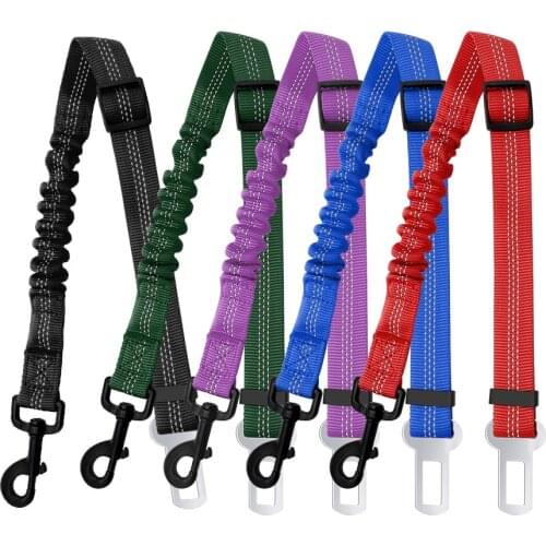 Multifunctional Dog Car Seat belt pet Vehicle safety belts adjustable Dog Car Leash Reflective Elastic Pet Travel Seatbelt