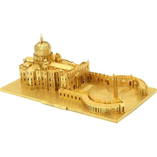 Microworld Models ST.PETERS BASILICA model DIY laser cutting Jigsaw puzzle building model 3D metal Puzzle Toys for adult gifts