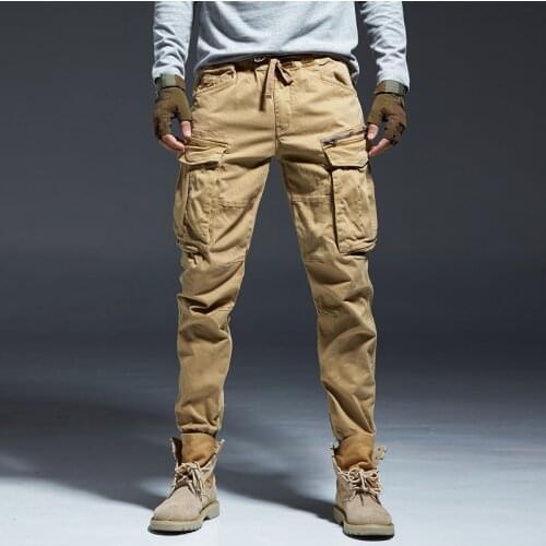 Men Autumn Beam Feet Pants Pure Cotton Wear-resistant Comfortable Breathable Outdoor Trekking Camping Climbing Tactical Trousers