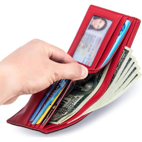 Mens Business Leather Wallet Pocket Credit Card Holder Clutch Bifold Purse with ID Window G5AE