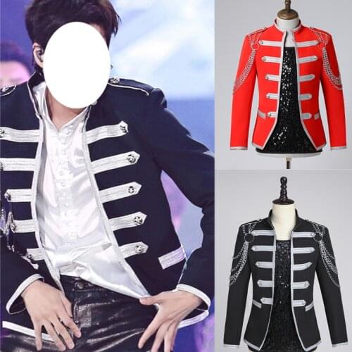 Court Suit Mens Jacket Suits Costume Homme Evening Party Blazers Men Nightclub Singer Dancer Stage Show Rave Outfit XS2467