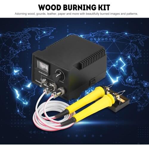 60W 220V 29PCS Adjustable 0℃-800℃ Digital Display Woodburning Pyrography Pen Machine Set Electric Soldering Iron with 2PCS Pens