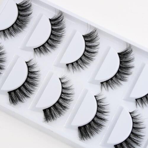 YOKPN Handmade 0.05 Natural Long False Eyelashes Cross Messy 3D Imitation Mink Fake Eyelashes Fashion Makeup Tools Eye Lashes