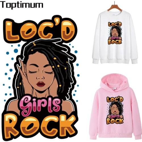 Patch For Clothes Pretty Girls Cool Lady Rock Thermal Stickers For Clothes DIY Heat Transfer Patches Iron On Transfer Fabric