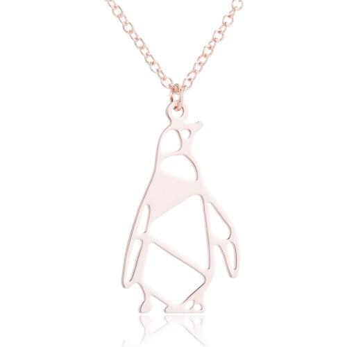 Stainless Steel Lovely South Polar Penguin Necklace Fashion Animal Pendant Necklace for Women Girls Gift
