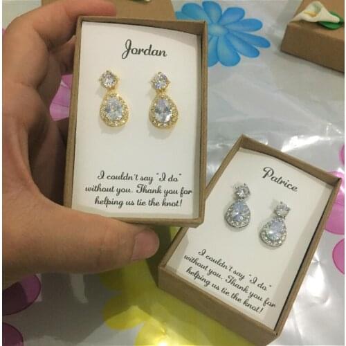 Personalized jewelry Gift for Bridesmaid,Bridesmaid Earrings,Custom Earrings for her,Best Fridens Sisters Gift,Wedding Gift