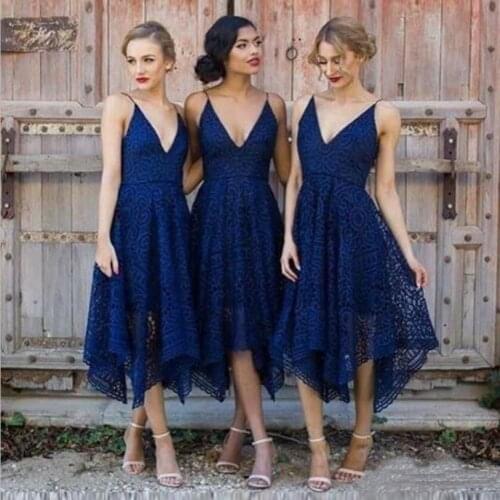 Boho Bridesmaid Dresses Country Style Beach V-neck Irregular Hemline Maid Of Honor A-line Bridal Party Dresses bruidsmeisje