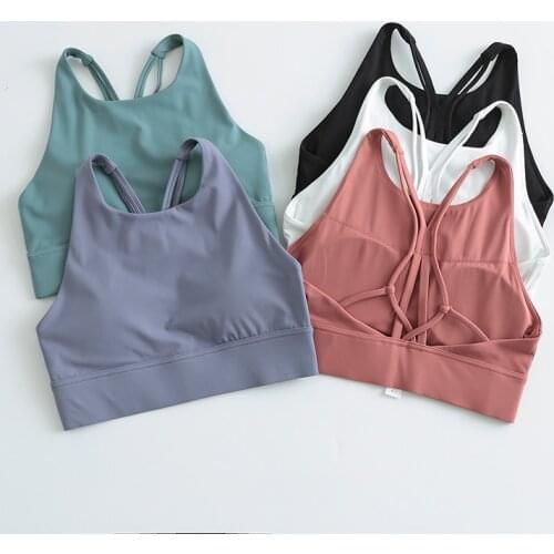 Skin-friendly Sport and Fitness Bra Nickel Free Yoga Top Vest Beauty Back Sports Bra Shock-Proof Gathering Workout Vest