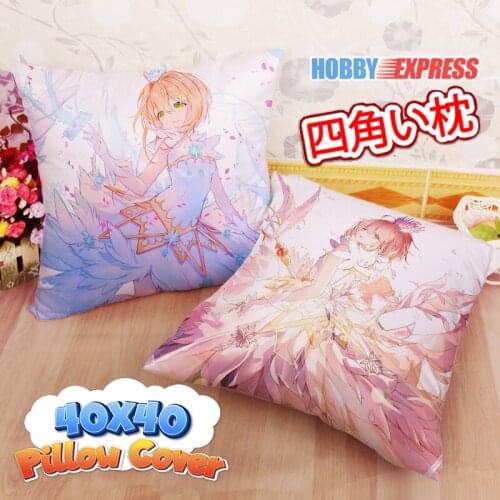 Hobby Express Sakura Kinomoto Cardcaptor Sakura Clear Card 40x40cm Square Anime Dakimakura Throw Pillow Cover FBZ626