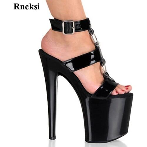 Rncksi Women Shoes New Dress sandals Sexy Bandage platform 20cm high heels Night clubbing Girls Pole Dance Sandals Shoes