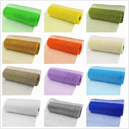 10 Inch（260mm） x 18 feet（6 yards） Deco Poly Mesh Ribbon Christmas halloween holiday decoration ribbon Weddings, Bows or Package