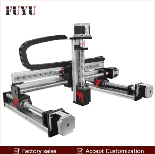 Cnc ball screw linear guide rail slide motion actuator XYZ stage table robotic arm Z axis 100mm router with nema23 stepper motor