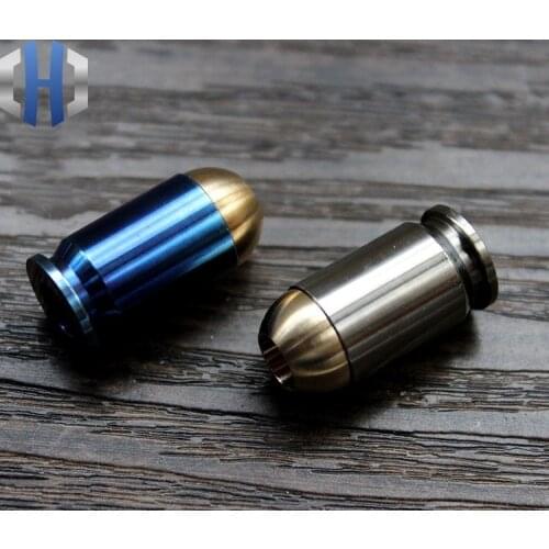 Titanium +Brass Bullet Knife Hang Buckle Zipper Head EDC Umbrella Rope Pendant Accessories EDC Knife Beads