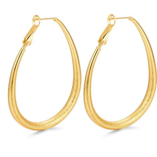 Trendy Hoop Gold Color Earring For Women Water Drip Dubai round Women Girl Bridal wedding Earrings Gifts circle latest jewelry