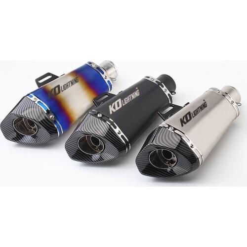 340mm Motorcycle Exhaust Muffler Pipe Universal 51mm Rear Escape Removable DB Killer Stainless Steel Carbon Fiber Exhaust Tips