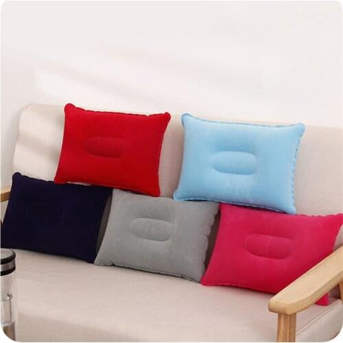 Waterproof Car Air Cushion Seat Inflatable Pillow Double Sided Flocking Cushion Sleep Cushion Camp Beach Plane Hotel Head Rest