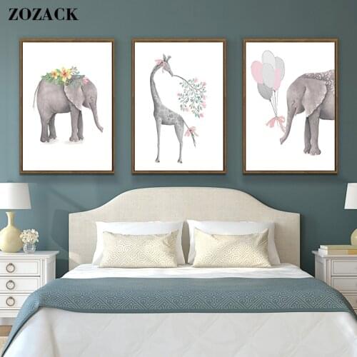 Needlework,DMC Chinese Counted Cross stitch Sets For Embroidery kits Elephants and deer Pattern printed on the embroidered cloth