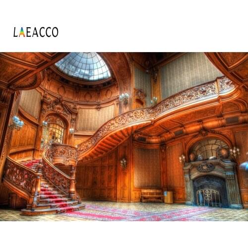 Laeacco Palace Interior Arch Door Window Stairs Doll Photography Backgrounds Customized Photographic Backdrops For Photo Studio