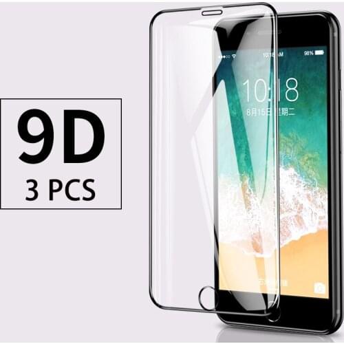 3 PCS Full Cover Glass on the For iPhone X XS Max XR 12 Tempered Glass For iPhone 7 8 6 6s Plus 5 5S SE 11 Pro Screen Protector