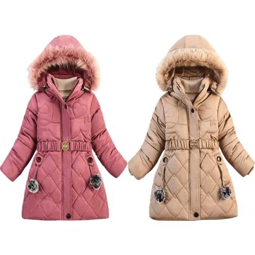 Winter Kids Coats Children Girls Jackets Fashion Thick Long Coats Girls Hooded Coat Snowsuit 3-8Y Teen Children Overcoat Parkas