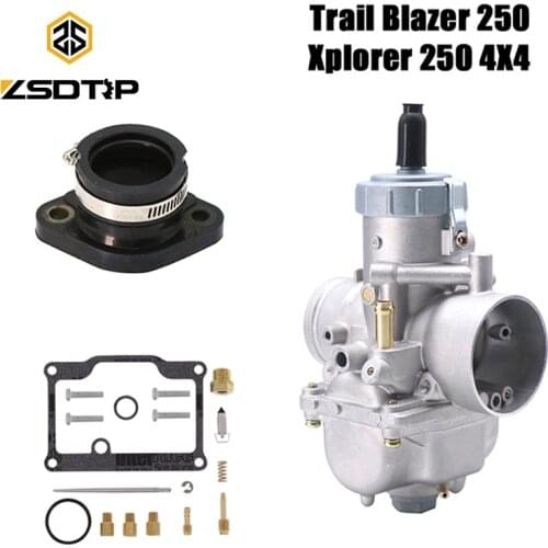 ZSDTRP New Carburetor For Polaris Trail Blazer 250 Xplorer 250 1990-2006 4 stroke Carb with Adapter Repair Kit