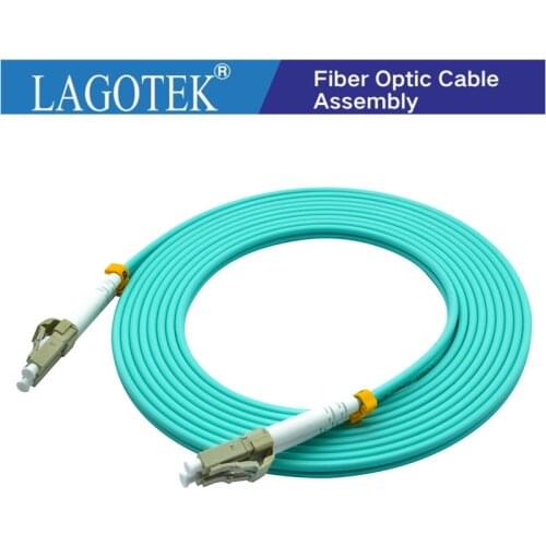 10Pcs/Lot,3M,LC to LC OM3 OM4 Multimode 10G Fiber Patch cord Duplex MM 50/125um,PVC Jacket,3.0mm Fiber Optic Cable