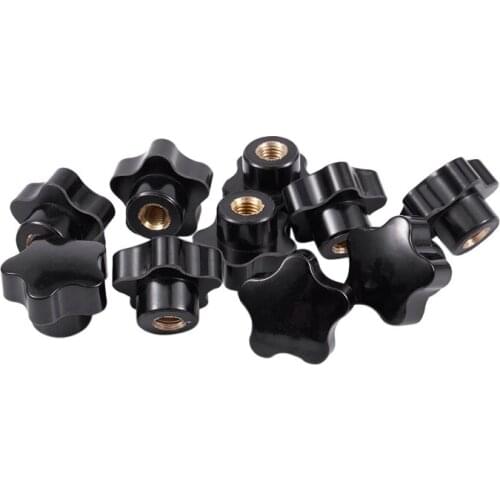 10pcs M8 Thread 30mm Star Shaped Head Clamping Nuts Knob Grip Handle