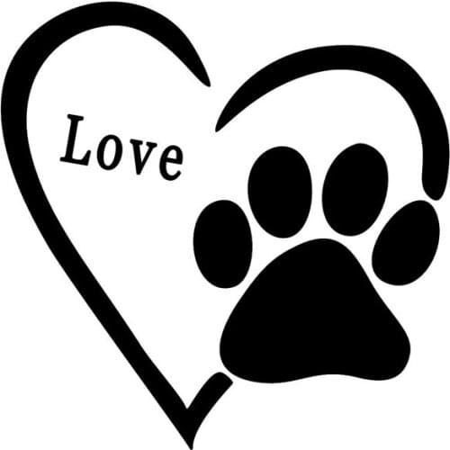 12.8cm*12.8cm Dog Cat Aimal Love Heart Car Sticker Vinyl Decal S4-0679