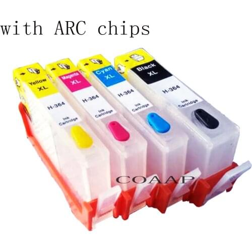 4pk Compatible HP 364 HP364 XL Refillable ink cartridge for HP Photosmart 5510 5511 5512 5514 5515 5520 5522 5524 6510 6512 6515