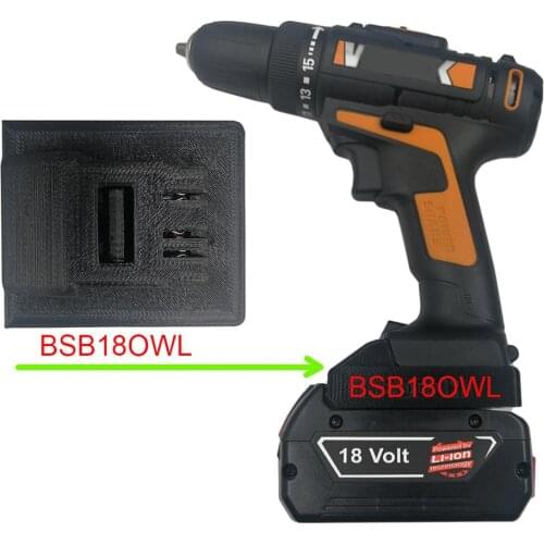 BSB18OWL Li-ion Battery Adapter Converter Connecter Use Bosch 18V li-ion battery on Worx Orange small Foot max. 20V Tool