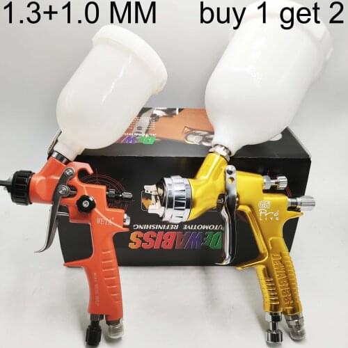 DEWABISS gti spray gun HVLP 1.3mm +1.0MM car painting tool airless high quality Atomization air paint sprayer airbrush gun