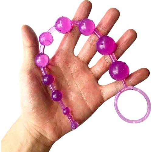 Soft Rubber Anal Plug Beads Long Orgasm Vagina Clit Pull Ring Ball Butt Toys Adults porn Women Stimulator Sex Accessorie serotic