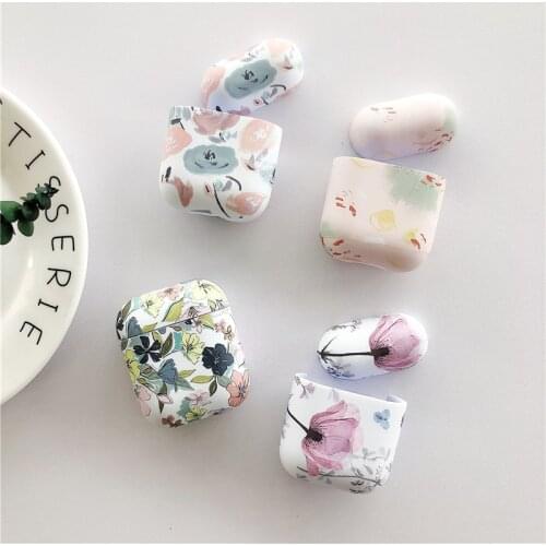 Art Oil Painting Case For Airpods Cover Luxury Luminous Flower Bluetooth Earphone Soft Case Headphone Case Box For Apple Airpod